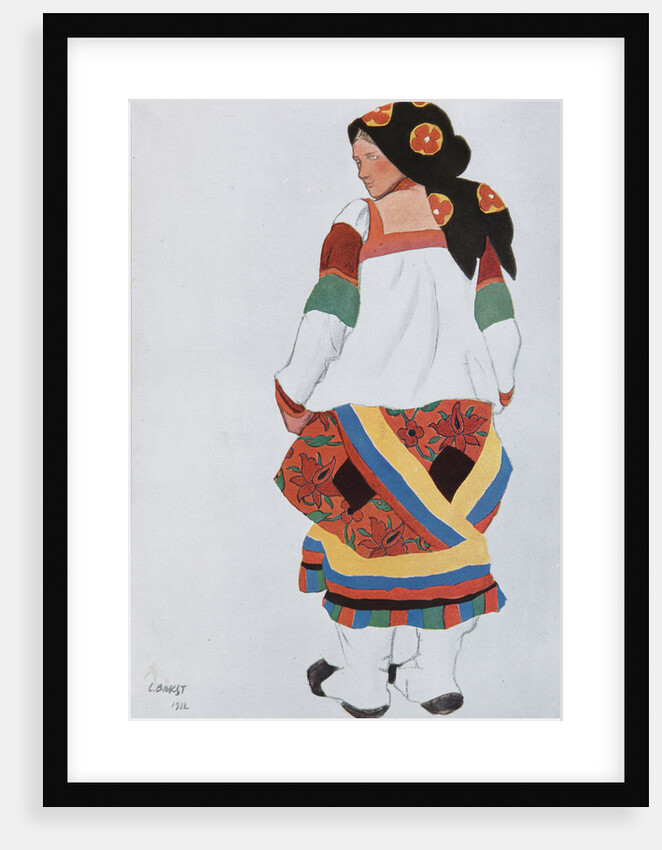 Peasant woman. Costume design for the Vaudeville Old Moscow at the Théâtre Femina in Paris, 1922 by Léon Bakst