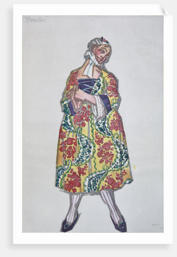 Costume design for the ballet Le donne di buon umore by C. Goldoni, 1917 by Léon Bakst