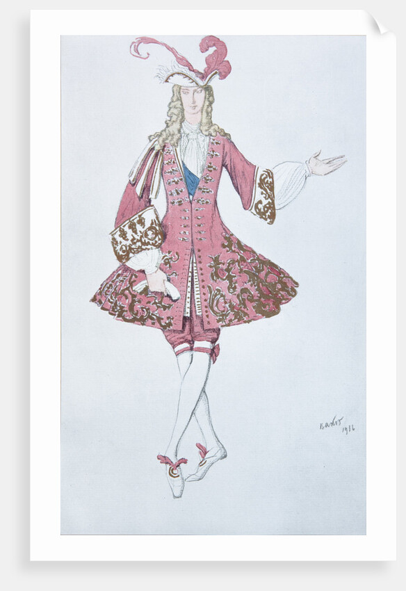 Page de la princesse. Costume design for the ballet Sleeping Beauty by P. Tchaikovsky, 1916 by Léon Bakst