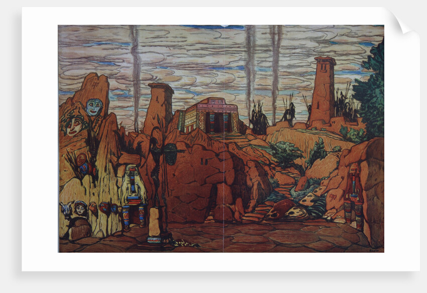 Stage design for the ballet Hélène de Sparte by E. Verhaeren and D. de Séverac, 1912 by Léon Bakst