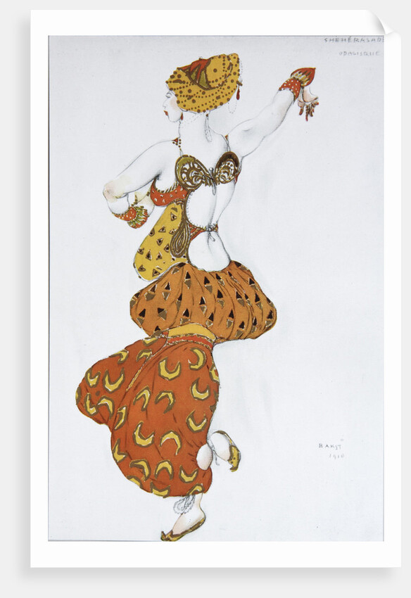 Odalisque. Costume design for the ballet Sheherazade by N. Rimsky-Korsakov, 1910 by Léon Bakst