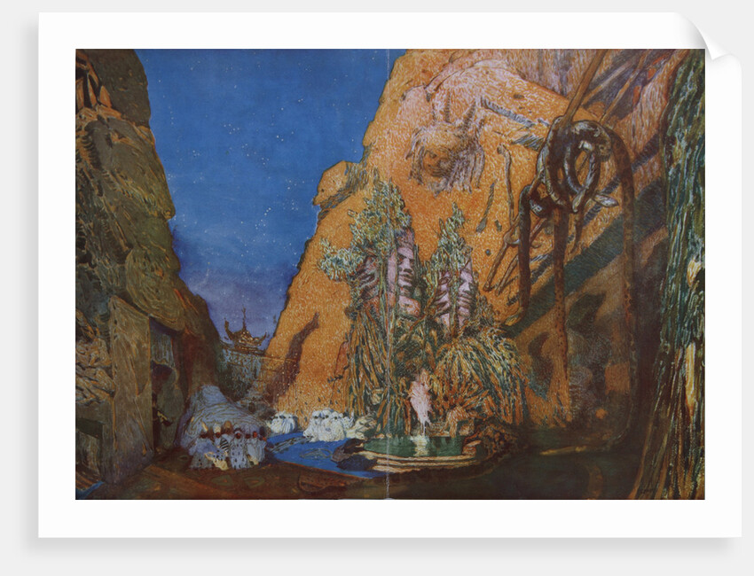Stage design for the Ballet Blue God by R. Hahn, 1912 by Léon Bakst