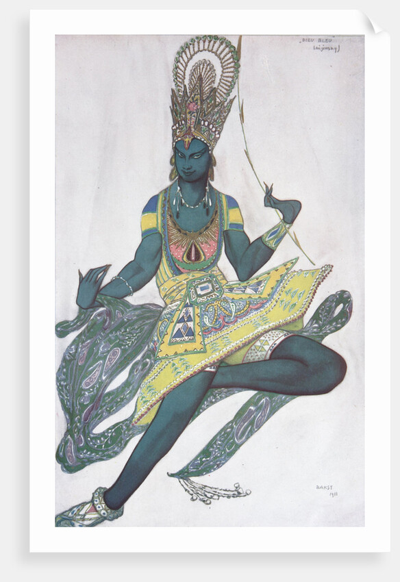 Vaslav Nijinsky. Costume design for the Ballet Blue God by R. Hahn, 1912 by Léon Bakst