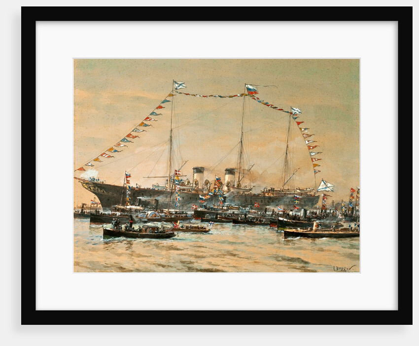 Emperor Nicholas II visiting his Yacht Polestar, 1908 by Alexander Karlovich Beggrov