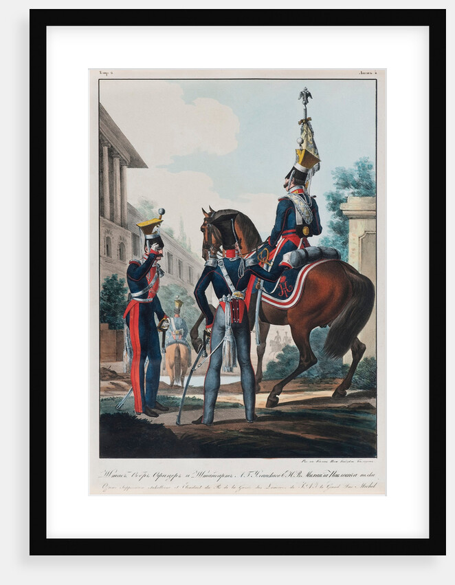 Chief Staff Officers of the Uhlans Regiment Grand Duke Michael Pavlovich of Russia, 1830s by Lev Alexandrovich Belousov
