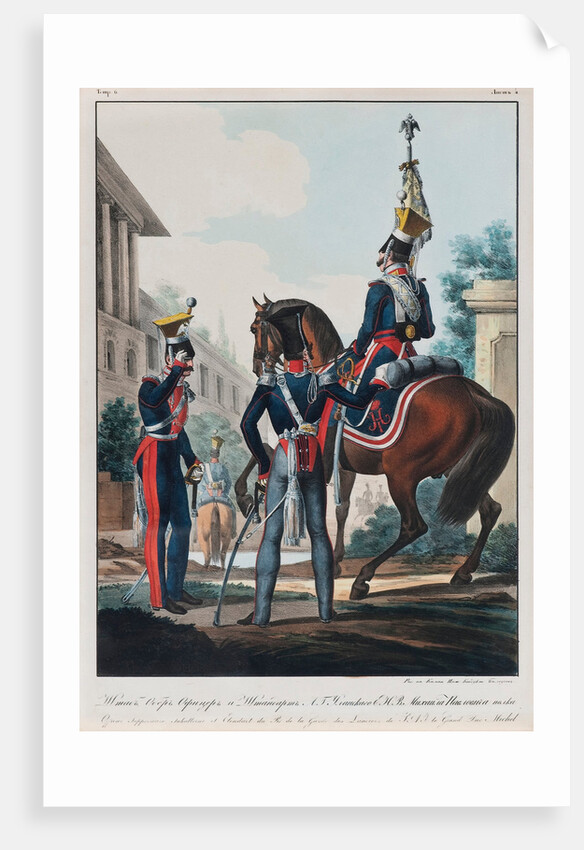Chief Staff Officers of the Uhlans Regiment Grand Duke Michael Pavlovich of Russia, 1830s by Lev Alexandrovich Belousov