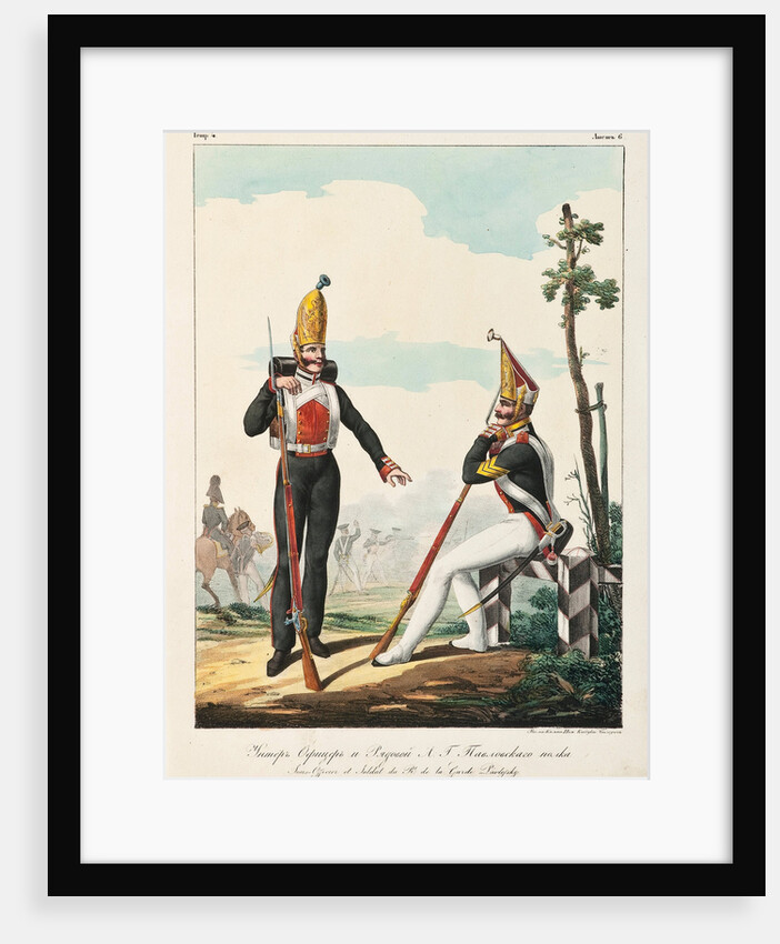 Under Officer and Soldier of the Pavlovsky Guard Regiment, 1830-1840s by Lev Alexandrovich Belousov