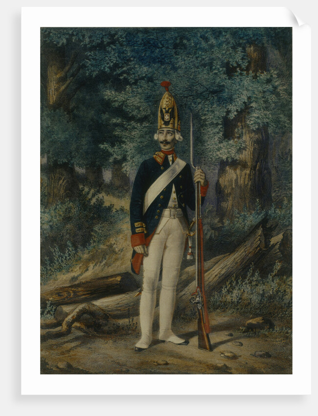 Grenadier of the Preobrazhensky Regiment in 1800, 1840s by Lev Alexandrovich Belousov