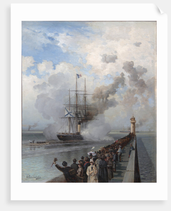 Russian screw clipper Razboynik, 1888 by Alexei Petrovich Bogolyubov