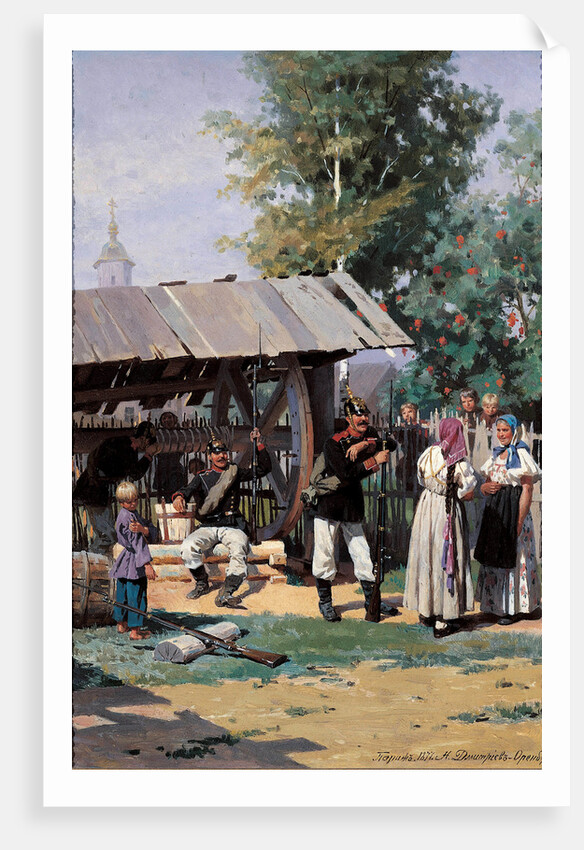 Russian Soldiers in a Country Village, 1877 by Nikolai Dmitrievich Dmitriev-Orenburgsky
