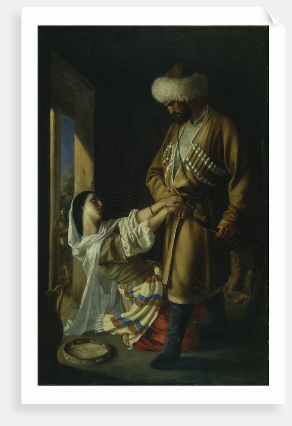 Leila and Khadji Abrek (After the poem by M. Lermontov), 1852 by Nikolai Nikolayevich Ge