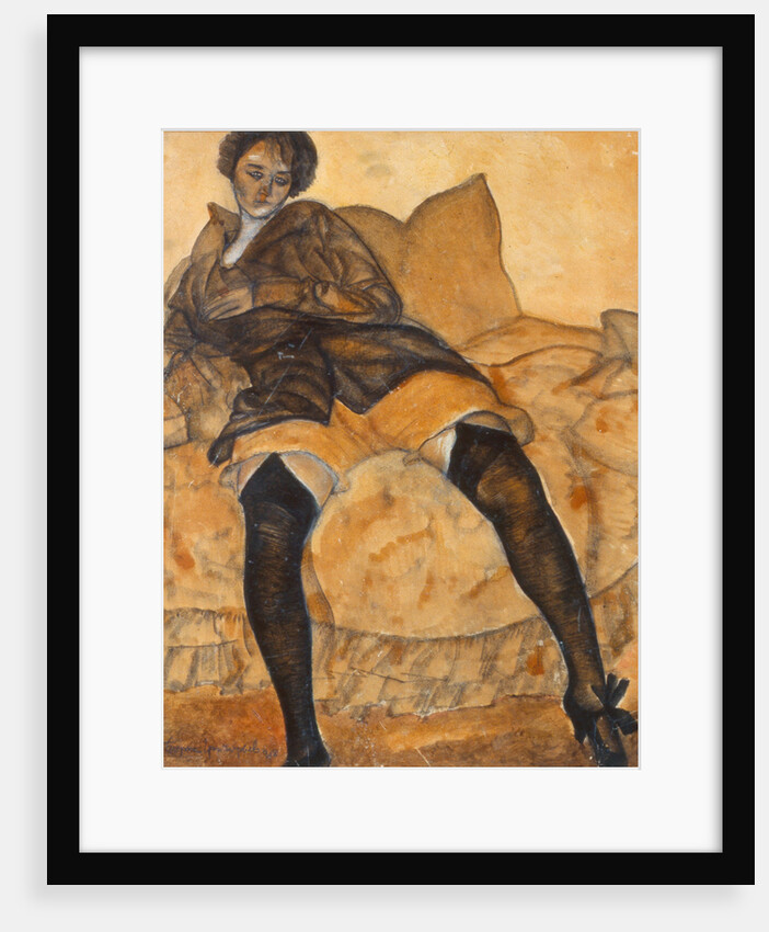 A sitting woman, c. 1918 by Boris Dmitryevich Grigoriev