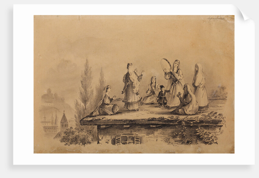 Georgian women on the roof (Lezghinka), 1837 by Mikhail Yuryevich Lermontov