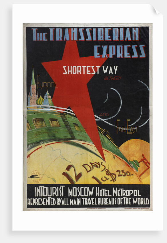 Transsiberian express (Poster of the Intourist company), 1930 by Max Litvak