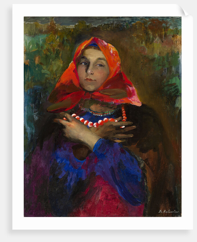 Russian Maiden in a Red Headscarf by Filipp Andreyevich Malyavin