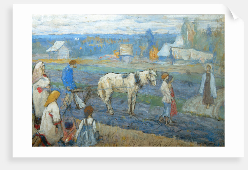 At the field, 1911 by Mikhail Vasilyevich Nesterov