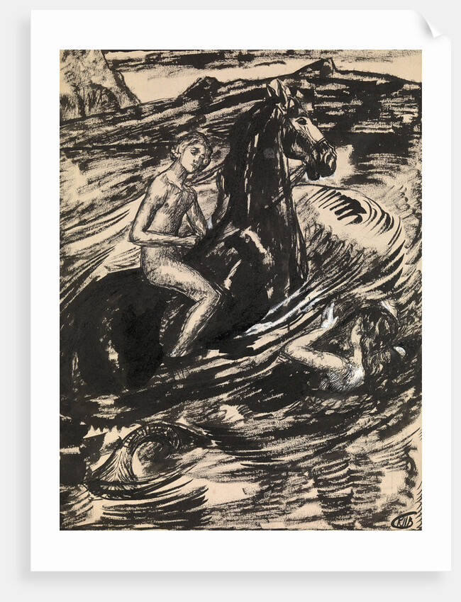 Illustration for The Princess of the Tide by Mikhail Lermontov by Kuzma Sergeyevich Petrov-Vodkin
