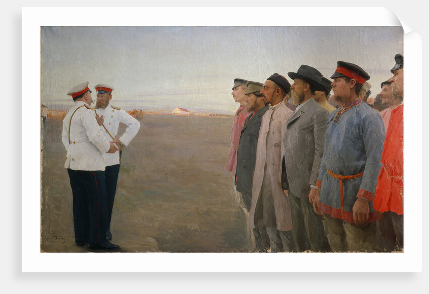The recruitment, 1904 by Lukian Vasilyevich Popov