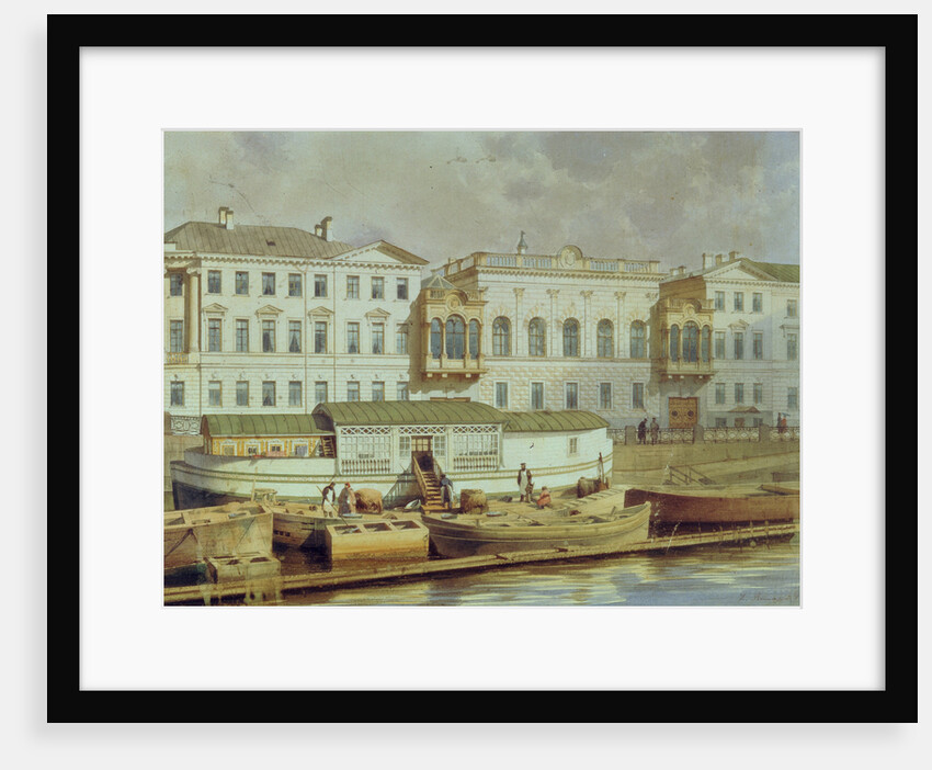 Naryshkin Palace on the Fontanka river, Mid of the 19th cen by Ludwig Premazzi