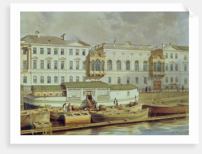 Naryshkin Palace on the Fontanka river, Mid of the 19th cen by Ludwig Premazzi