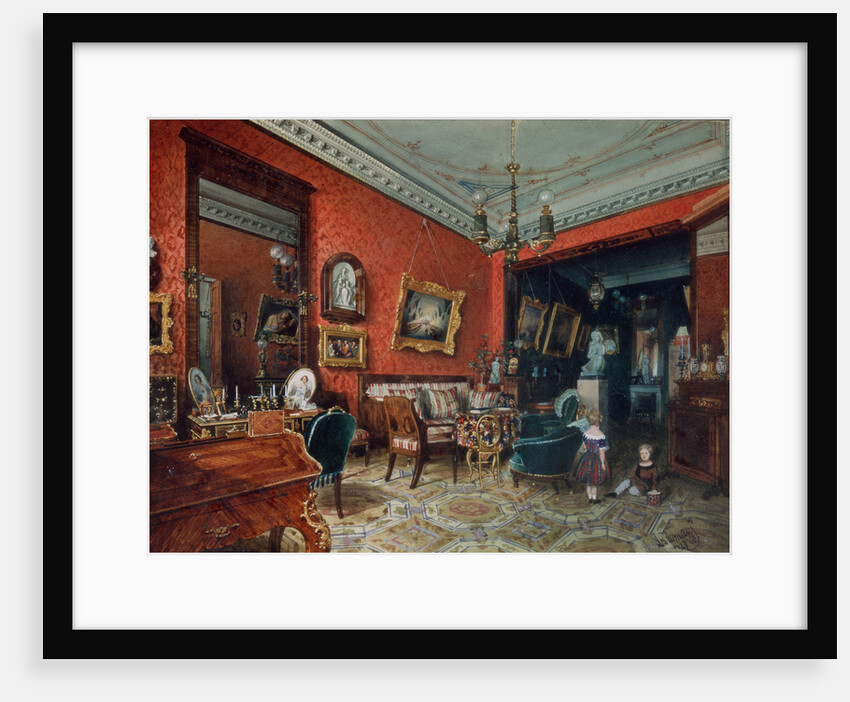 A living room, 1840s by Ludwig Premazzi