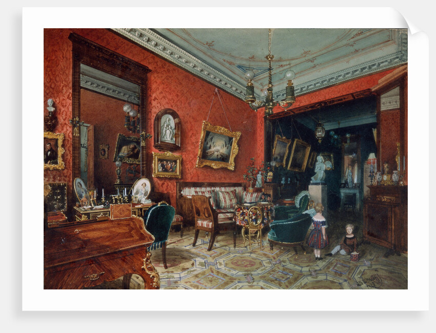 A living room, 1840s by Ludwig Premazzi
