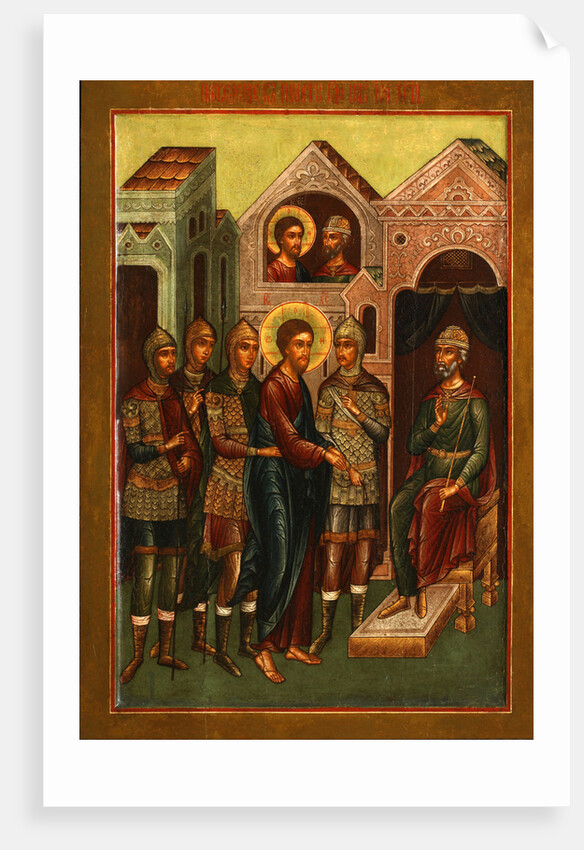 Christ before Pilate, Early 20th cen by Russian icon