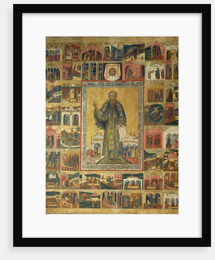 Saint Cyril of White Lake with Scenes from His Life, 17th century by Russian icon