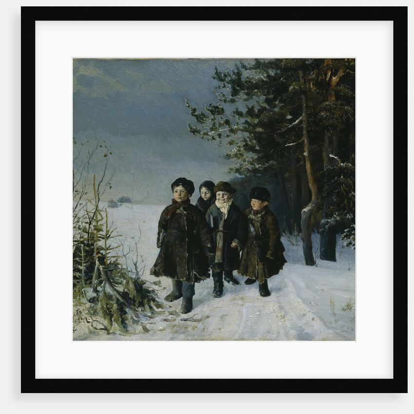 Return from school, 1884 by Gavriil Fyodorovich Rybakov