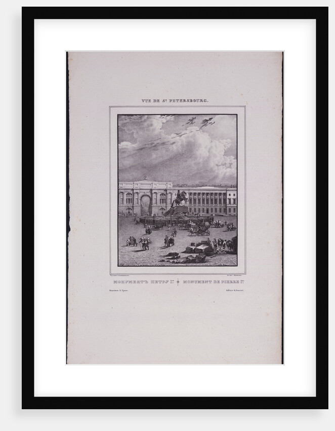 Views of Saint Petersburg. The equestrian statue of Peter the Great on Senate Square, 1833 by Vasily Semyonovich Sadovnikov