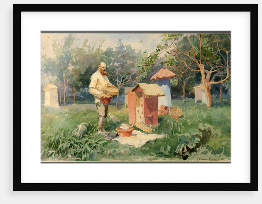 At the bee yard, 1890 by Elena Petrovna Samokish-Sudkovskaya