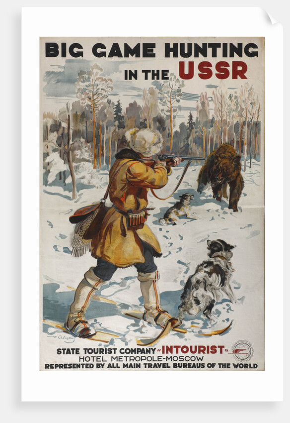 Big Game Hunting in the USSR (Poster of the Intourist company), 1931 by Georgi Konstantinovich Savitsky