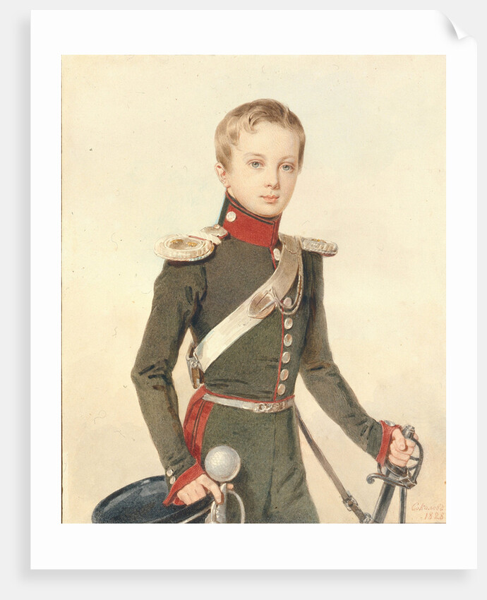 Portrait of the Crown prince Alexander Nikolayevich, 1828 by Pyotr Fyodorovich Sokolov