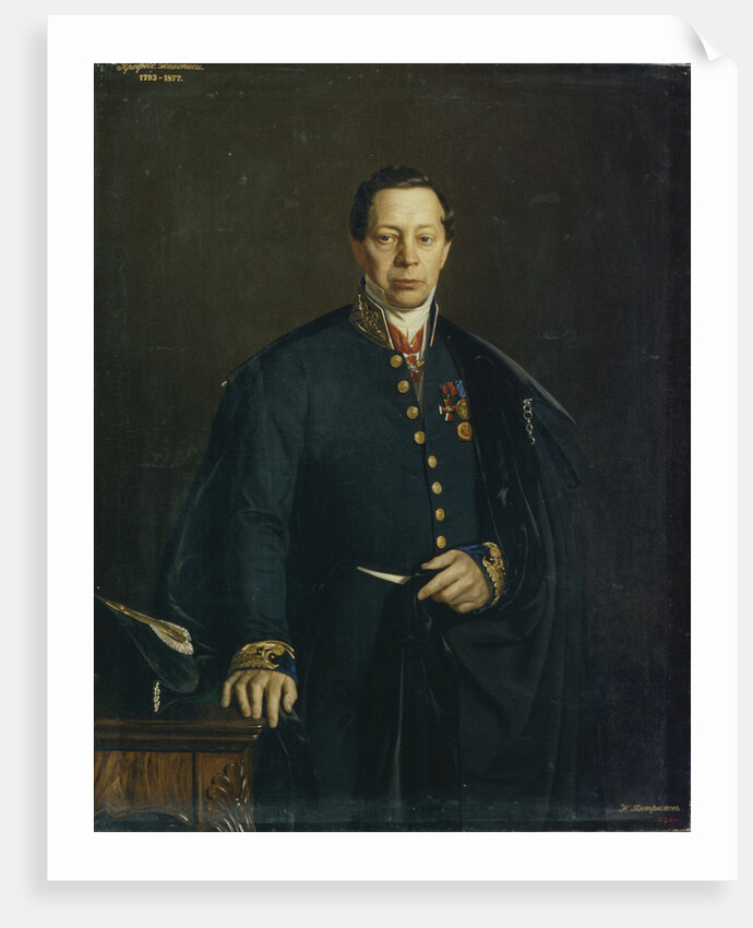 Portrait of the artist Pyotr Basin, 1857 by Nikanor Leontievich Tiutriumov