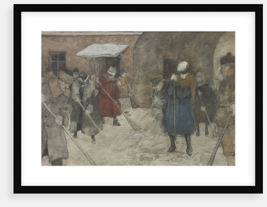 Snow removal, ca 1921 by Alexander Ivanovich Vakhrameyev
