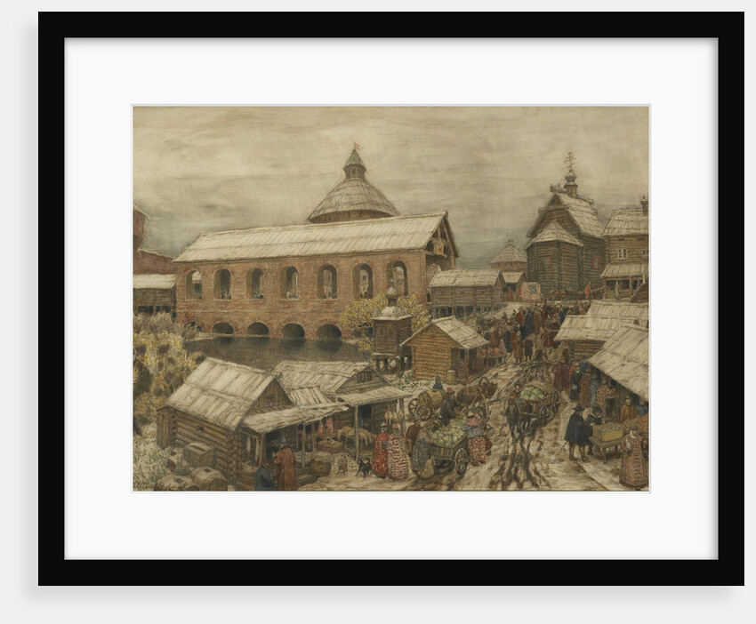 Old Moscow. Okhotny Ryad (Hunting Row), 1900s-1910s by Appolinari Mikhaylovich Vasnetsov