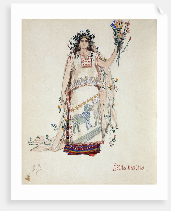Spring Beauty. Costume design for the opera Snow Maiden by N. Rimsky-Korsakov by Viktor Mikhaylovich Vasnetsov