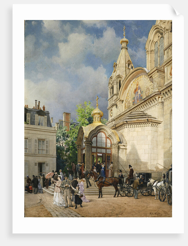 Coming out of a Church, 1870s-1880s by Mikhail Yakovlevich Villie