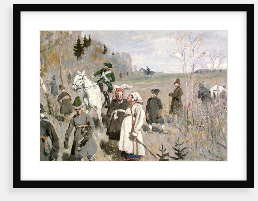Hunting at the time of the tsar Peter The Great, 1907 by Sergei Arsenyevich Vinogradov
