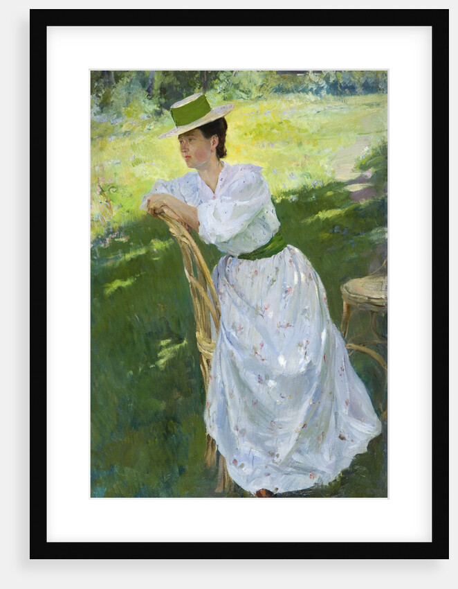 Portrait of a woman (En plein air), 1899 by Sergei Arsenyevich Vinogradov