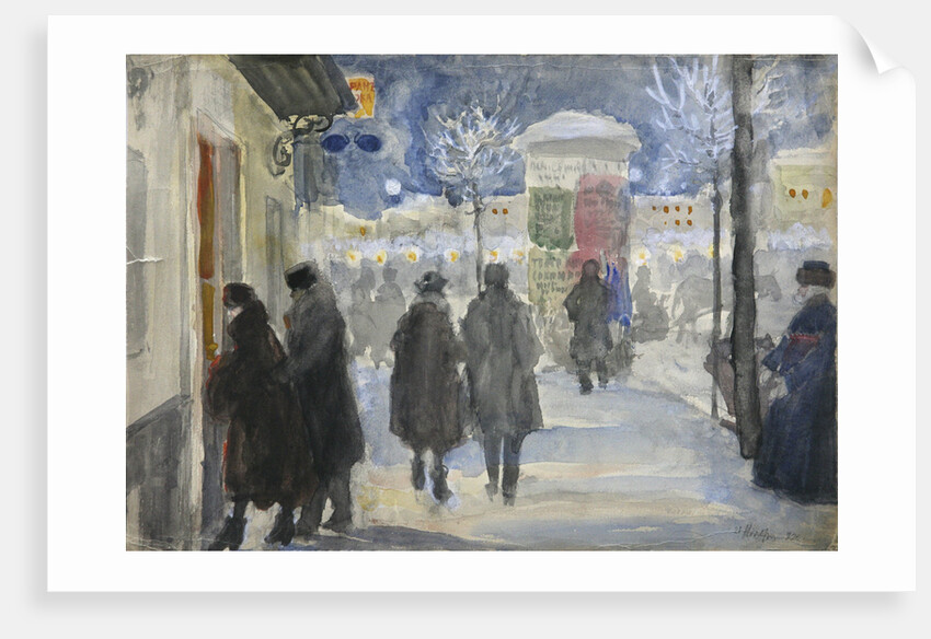 Moscow Street, 1922 by Sergei Arsenyevich Vinogradov