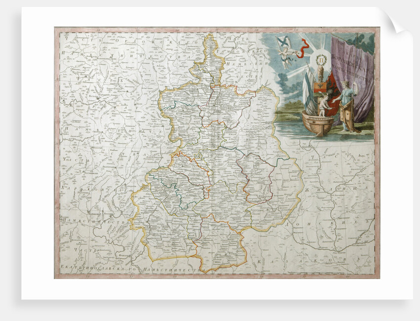 Map of Voronezh Governorate, 1792 by Alexander Wilbrecht