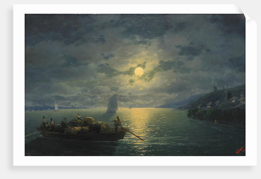 Crossing the Dnepr River at Moonlit Night, 1897 by Ivan Konstantinovich Aivazovsky