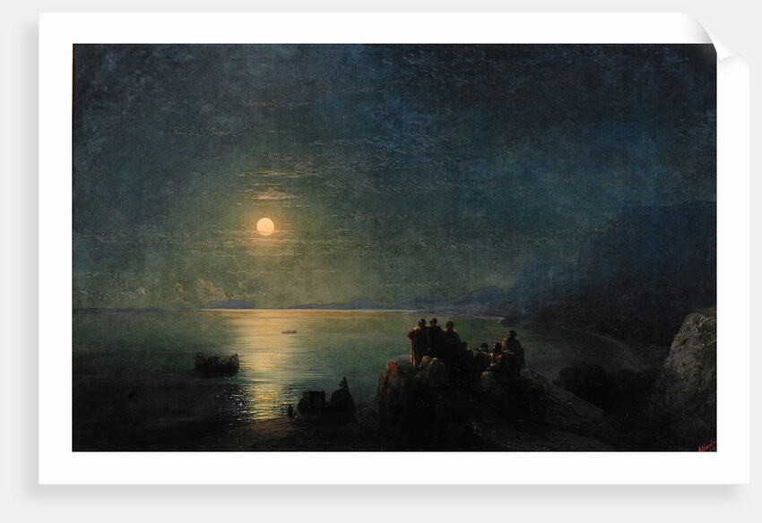 Ancient Greek poets by the waters edge in the Moonlight, 1886 by Ivan Konstantinovich Aivazovsky