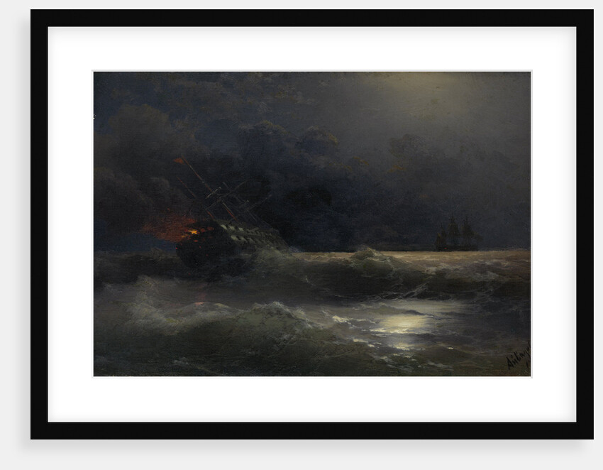 Burning ship (An episode of the Russian-Turkish War), 1896 by Ivan Konstantinovich Aivazovsky