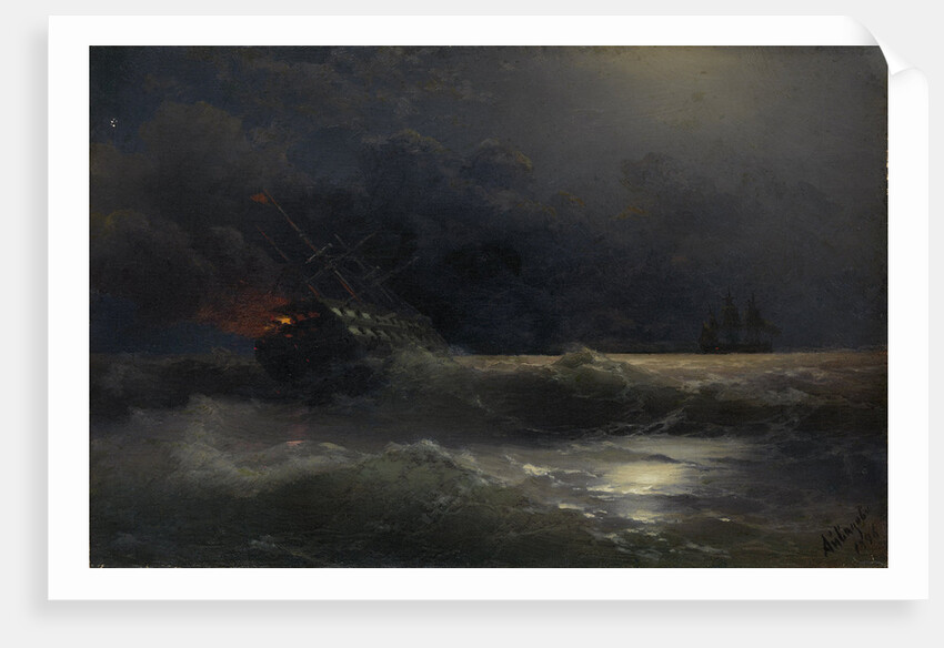 Burning ship (An episode of the Russian-Turkish War), 1896 by Ivan Konstantinovich Aivazovsky