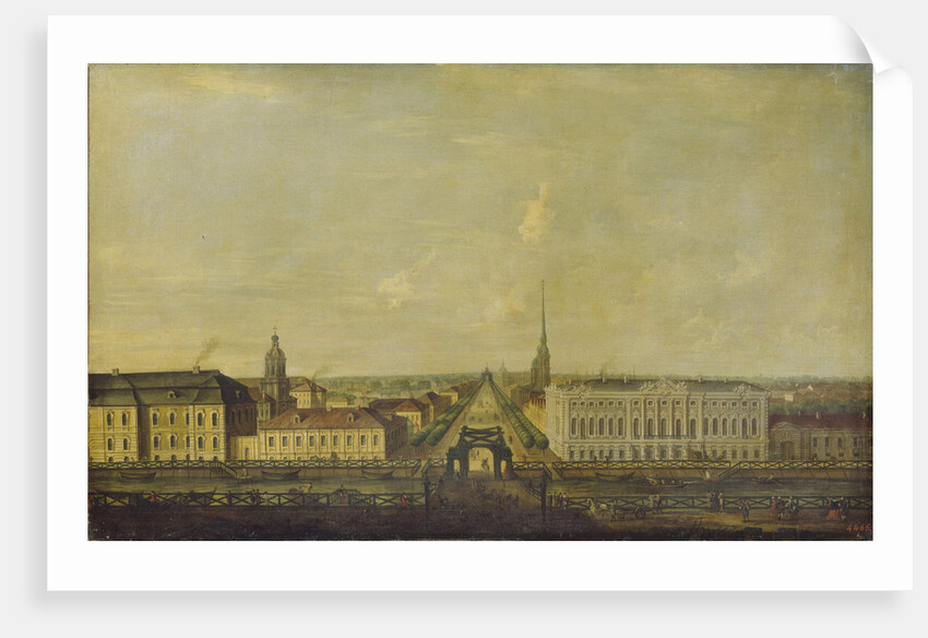 View of the Nevsky Prospekt from the Police Bridge with the Stroganov Palace, Second Half of the 18th cen by Anonymous