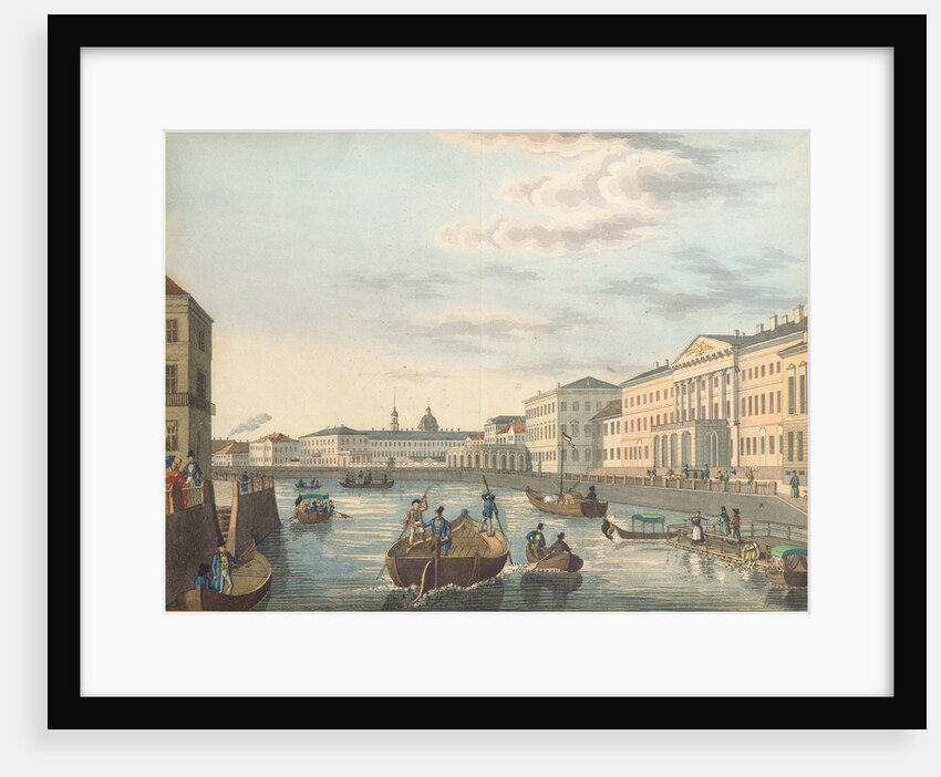View of the Fontanka River in Saint Petersburg, 1820s by Anonymous