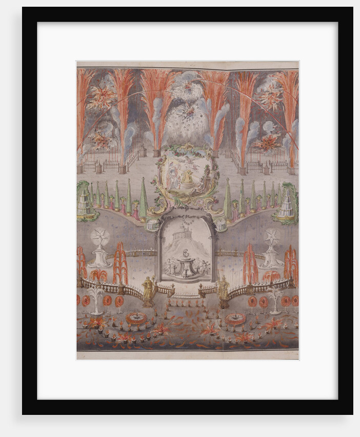 Fireworks and illumination on September 17, 1747 in Gostilitsy, Mid of the 18th cen by Anonymous