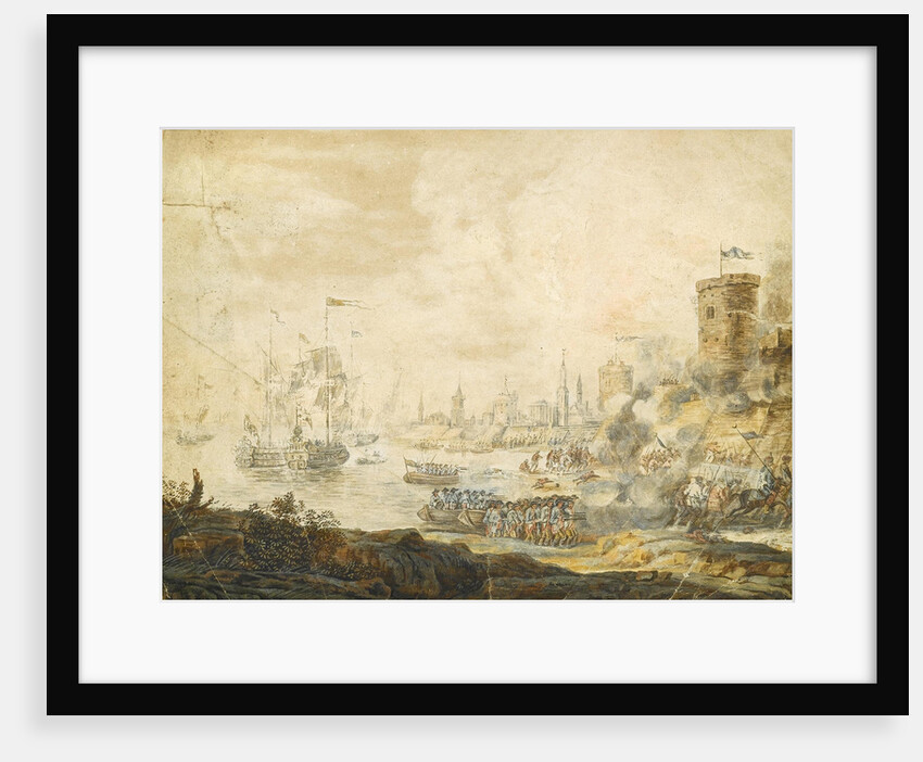 The naval Battle of Chesma on 5 July 1770, 18th century by Anonymous